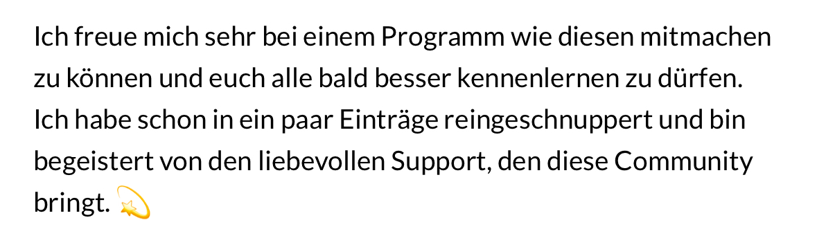 Feedback einer Teilnehmerin
