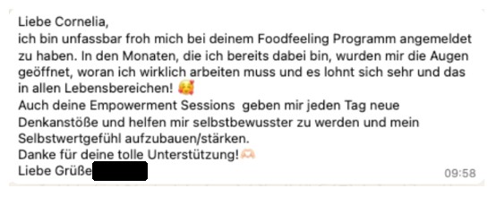 Feedback einer Teilnehmerin