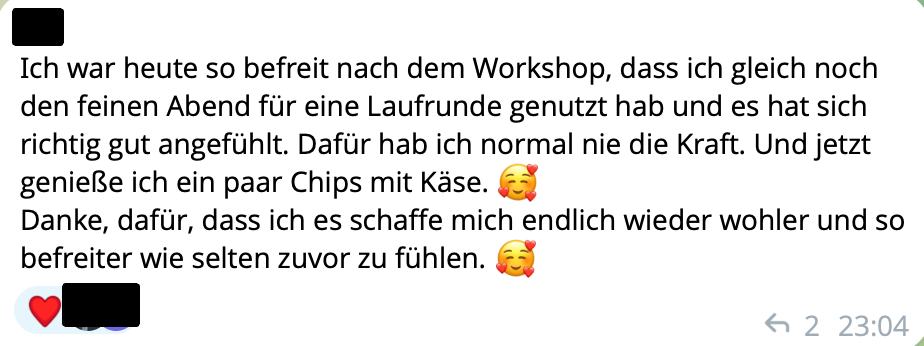 Feedback einer Teilnehmerin