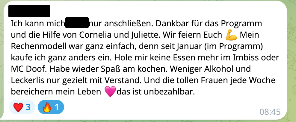 Feedback einer Teilnehmerin
