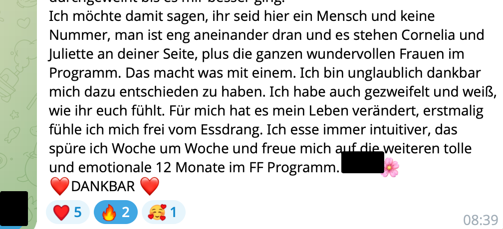 Feedback einer Teilnehmerin