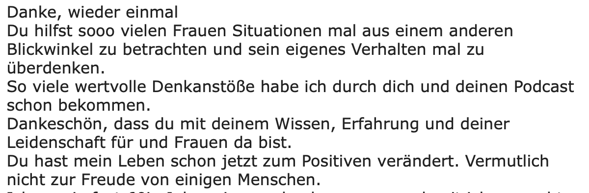 Feedback einer Teilnehmerin